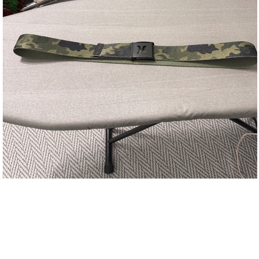 Hurley Camo Canvas Web Belt Black Buckle Men Adjustable